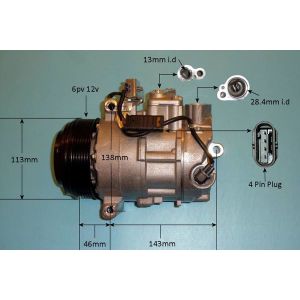Compressor (AirCon Pump) Mercedes E Class (S212) Estate E200 CGI 1.8 Petrol (Nov 2009 to May 2010)