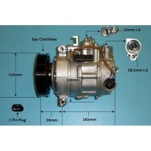 Compressor (AirCon Pump) Mercedes B Class (W246) 2.2 B 220 CDi Diesel (Nov 2011 to Dec 2018)