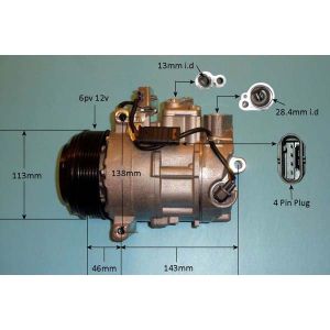 Compressor (AirCon Pump) Mercedes SLK (R172) 1.8 200 Petrol (Feb 2011 to 2023)