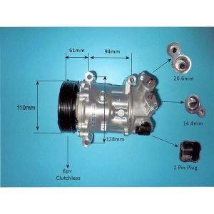Compressor (AirCon Pump) Peugeot 208 1.2 THP Petrol (Sep 2016 to Dec 2019)