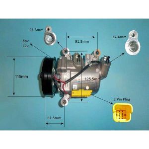 Compressor (AirCon Pump) Peugeot Expert MK3 (07-) 2.0 HDi Diesel (Sep 2016 to 2023)