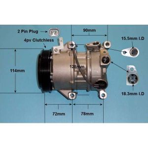 Compressor (AirCon Pump) Toyota Yaris 1.3 Petrol (Jul 2016 to 2023)