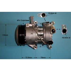 Compressor (AirCon Pump) Toyota Corolla 1.3 Petrol (Jun 2013 to Dec 2018)