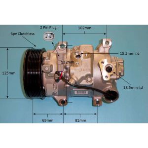 Compressor (AirCon Pump) Toyota Rav 4 2.0 16v Petrol (Feb 2010 to Dec 2012)