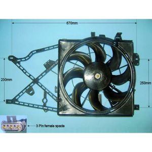 Condenser Cooling Fan Vauxhall Vectra B (96-02) 2.0 DTi Diesel (Jun 1997 to Feb 1999)