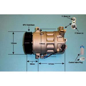 Compressor (AirCon Pump) Vauxhall Astra J MK6 1.6 16v Turbo Petrol Automatic (Dec 2009 to Dec 2012)