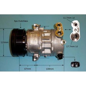 Compressor (AirCon Pump) Vauxhall Corsa E (2014-) 1.4 eng B14NEH Petrol (Aug 2014 to 2023)