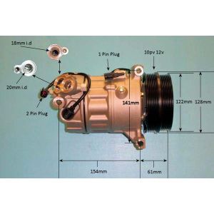 Compressor (AirCon Pump) Volvo V40 (2012-) 2.0 D4 Diesel (Mar 2012 to May 2014)