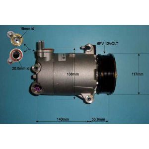 Compressor (AirCon Pump) Volvo V60 2.0 T5 Petrol (Sep 2010 to May 2011)