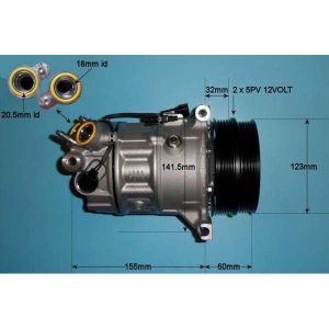 Compressor (AirCon Pump) Volvo V40 (2012-) 2.0 T4 Petrol (Dec 2012 to May 2014)