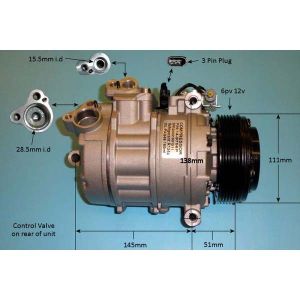 Compressor (AirCon Pump) BMW 323 2.5 (E91) Petrol (Apr 2006 to Jul 2008)