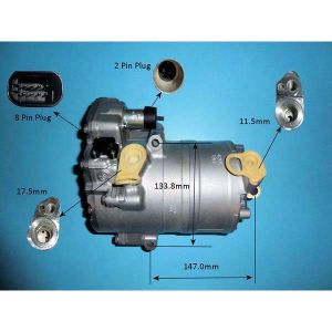 Compressor (AirCon Pump) Land Rover Evoque 1.5 P300e Hybrid Petrol (Feb 2020 to 2023)