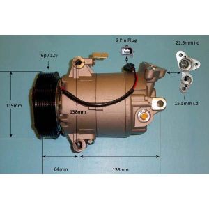 Compressor (AirCon Pump) Nissan Qashqai 2.0 Petrol (Nov 2011 to Nov 2013)