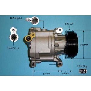 Compressor (AirCon Pump) Fiat Panda 1.2 LPG Petrol (Feb 2012 to 2023)