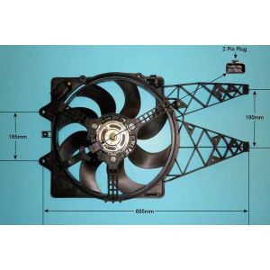 Radiator Cooling Fan Fiat Punto / Grande Punto (06- ) 1.4 Turbo T-Jet Petrol (Oct 2005 to 2025)