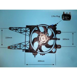 Radiator Cooling Fan Fiat Punto MK2 188 (99-12) 1.2 12v Petrol (Oct 1999 to Jun 2002)