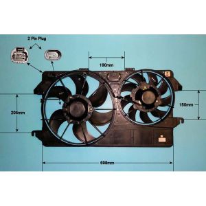 Radiator Cooling Fan Ford Transit Connect/Grand Connect 1.8 TDCI Diesel (Jun 2002 to Jan 2007)