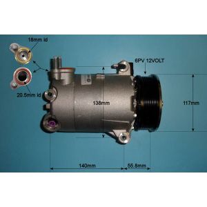 Compressor (AirCon Pump) Ford Mondeo MK4 (07-15) 2.0 SCTi Petrol (Mar 2010 to Nov 2011)